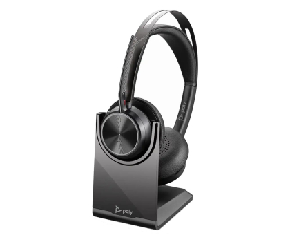 Słuchawki biurowe, callcenter Poly Voyager Focus 2 UC USB-C + Ładowarka biurkowa